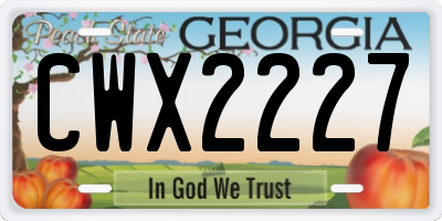 GA license plate CWX2227