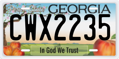 GA license plate CWX2235
