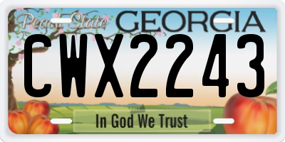 GA license plate CWX2243