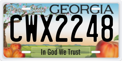 GA license plate CWX2248