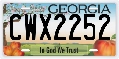GA license plate CWX2252