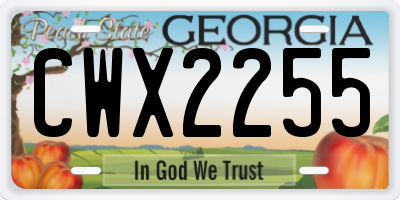 GA license plate CWX2255