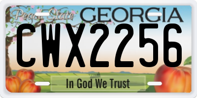 GA license plate CWX2256