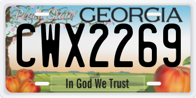 GA license plate CWX2269