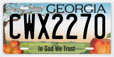 GA license plate CWX2270