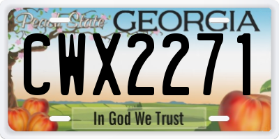 GA license plate CWX2271