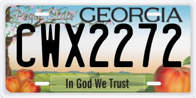 GA license plate CWX2272