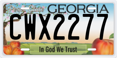 GA license plate CWX2277