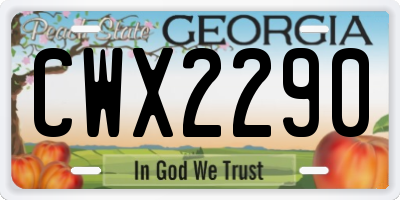 GA license plate CWX2290