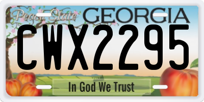 GA license plate CWX2295