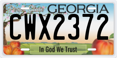 GA license plate CWX2372