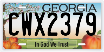 GA license plate CWX2379