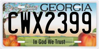 GA license plate CWX2399