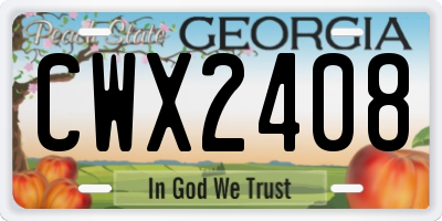 GA license plate CWX2408