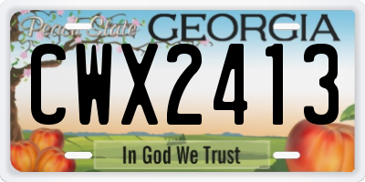 GA license plate CWX2413