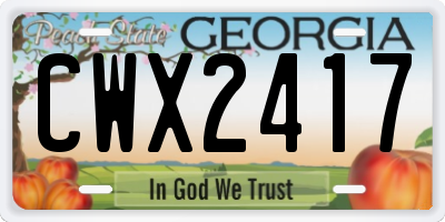 GA license plate CWX2417