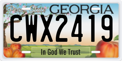 GA license plate CWX2419