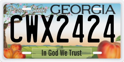 GA license plate CWX2424