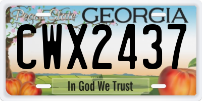 GA license plate CWX2437