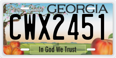 GA license plate CWX2451