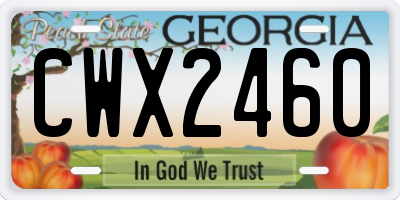 GA license plate CWX2460