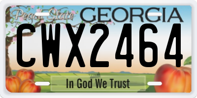 GA license plate CWX2464