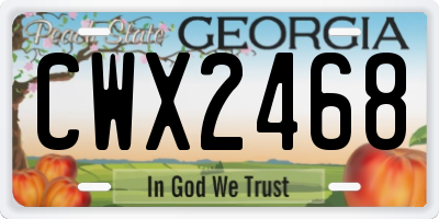 GA license plate CWX2468