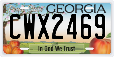 GA license plate CWX2469