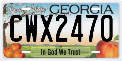 GA license plate CWX2470