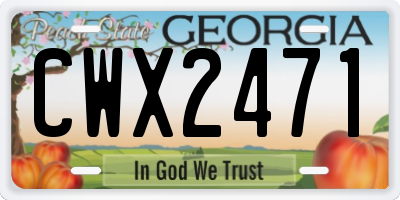 GA license plate CWX2471