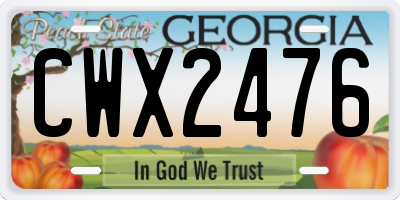 GA license plate CWX2476