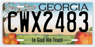 GA license plate CWX2483