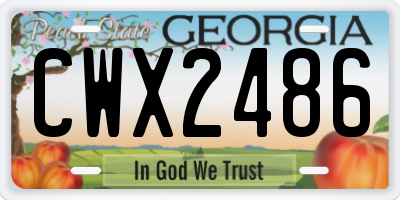 GA license plate CWX2486