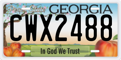 GA license plate CWX2488