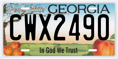GA license plate CWX2490