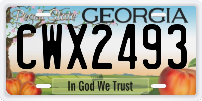 GA license plate CWX2493