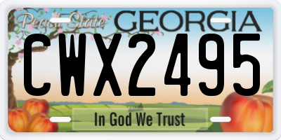 GA license plate CWX2495
