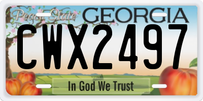 GA license plate CWX2497
