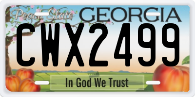 GA license plate CWX2499
