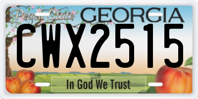 GA license plate CWX2515