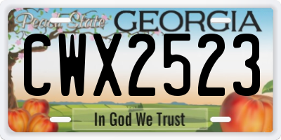 GA license plate CWX2523
