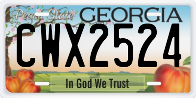 GA license plate CWX2524