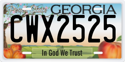 GA license plate CWX2525