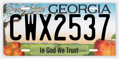 GA license plate CWX2537