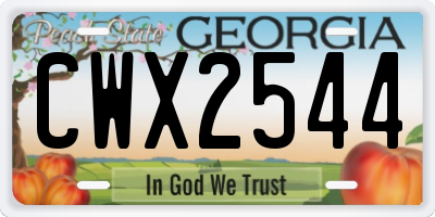 GA license plate CWX2544