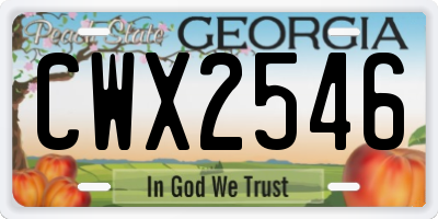 GA license plate CWX2546