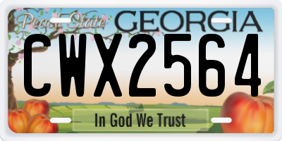 GA license plate CWX2564