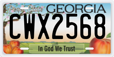 GA license plate CWX2568