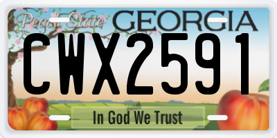 GA license plate CWX2591