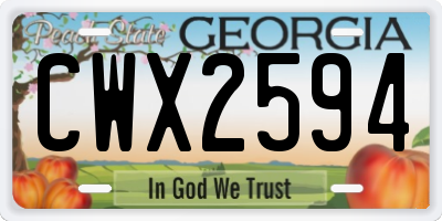 GA license plate CWX2594